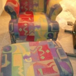Colorful Chair w/ Ottoman